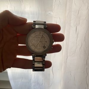 Michael kors silver watch with crystals